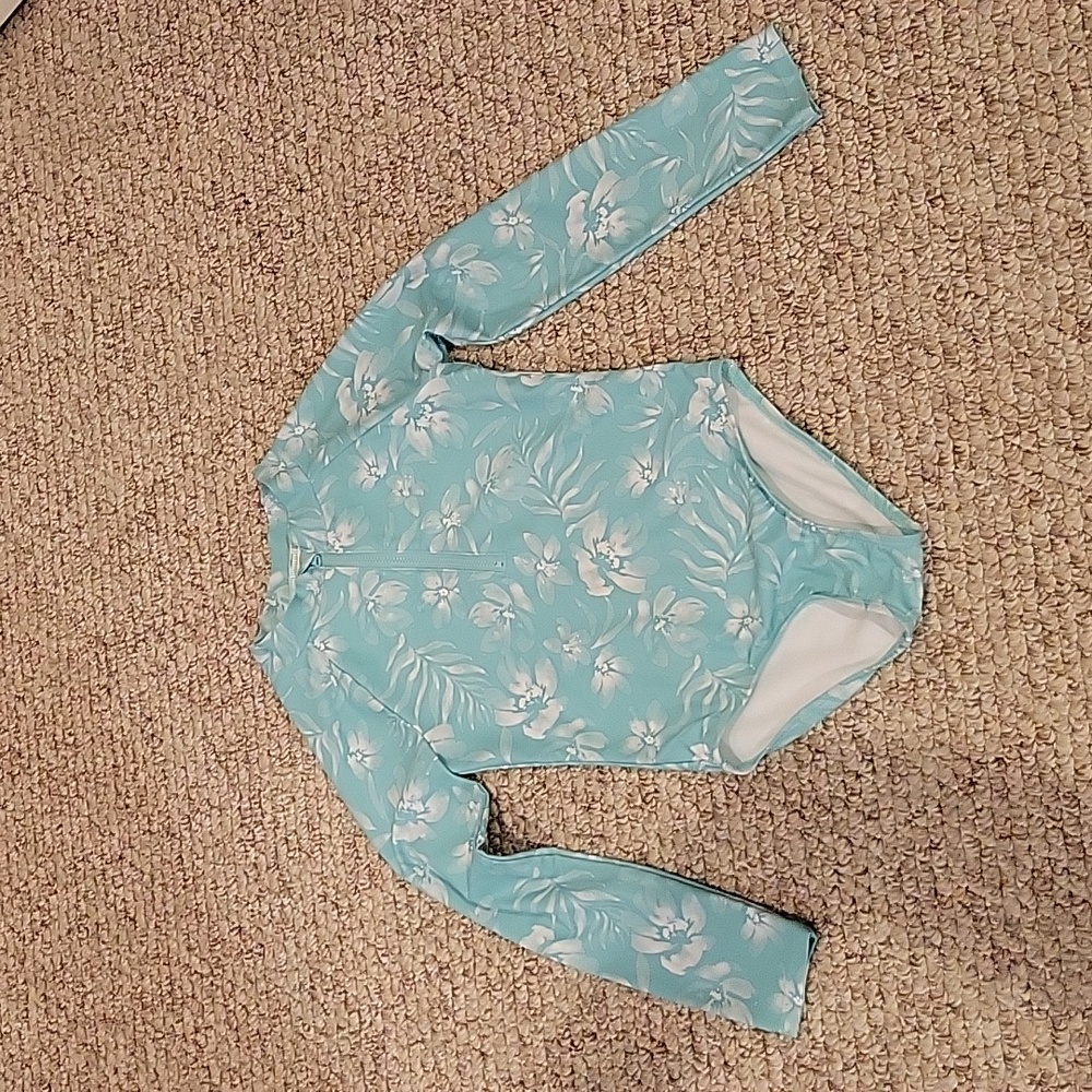 Carters, swimsuit, long sleeve, w zipper, size 8